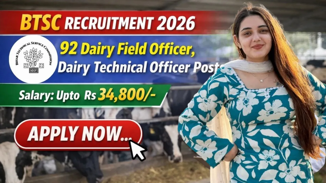 BTSC Dairy Officer Recruitment 2026 Notification