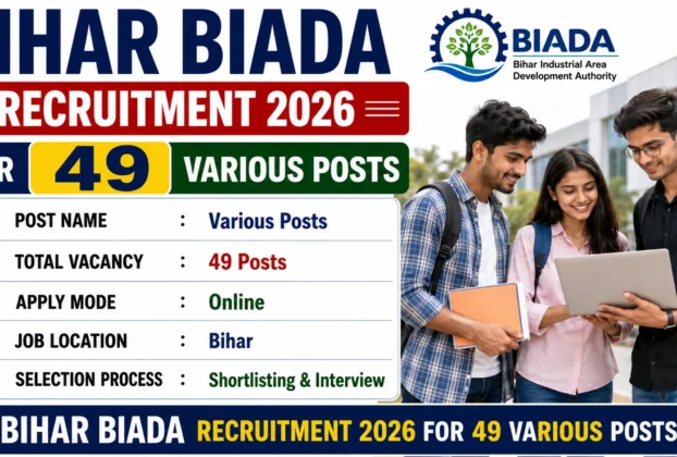 Bihar BIADA Recruitment 2026 for 49 Various Posts