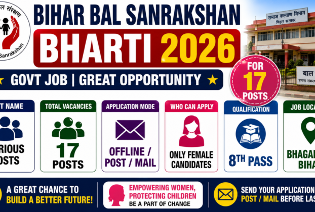 Bihar Bal Sanrakshan Bharti 2026 for 17 Posts for 8th Pass