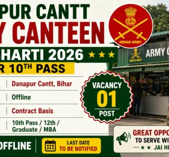 Danapur Cantt Army Canteen Bharti 2026 for 10th Pass