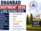 IIT Dhanbad Recruitment 2026 for 8 Non-Teaching Posts