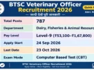 BTSC Touring Veterinary Officer Recruitment 2026 – Apply Online for 787 Vacancies