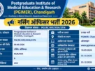PGIMER Nursing Officer Recruitment 2026: Apply Online for 243 Posts, Notification Out